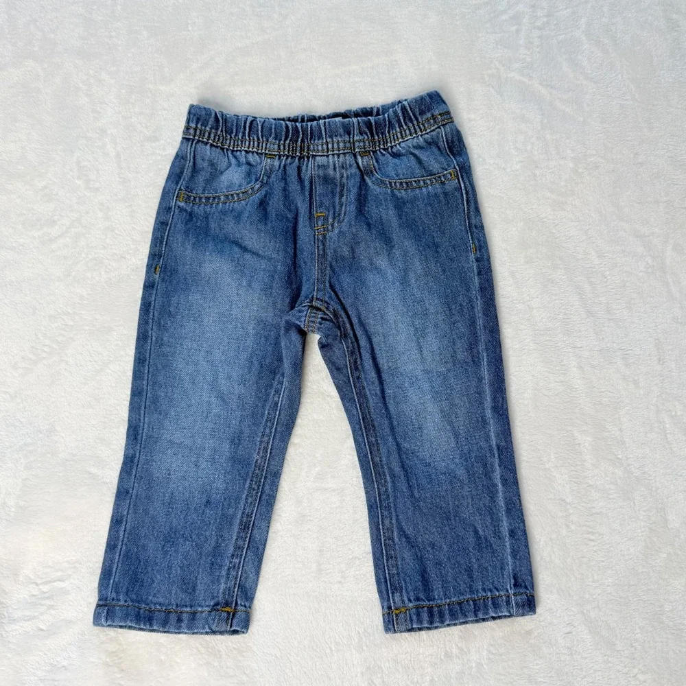 Wrangler Baby Boy 12M Plaid Bodysuit and Jeans 2 Piece Set Blue Green W23F554IHA